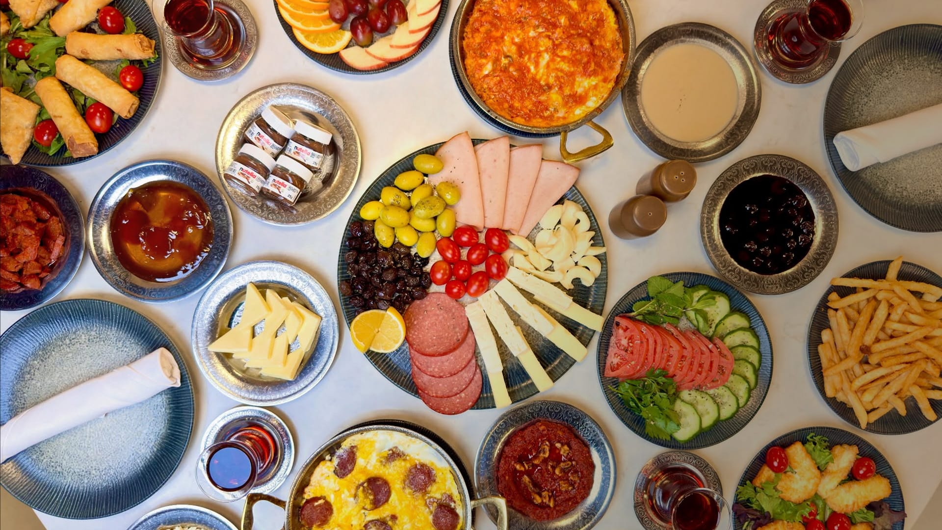 Turkish breakfast spread at Mangal Prime